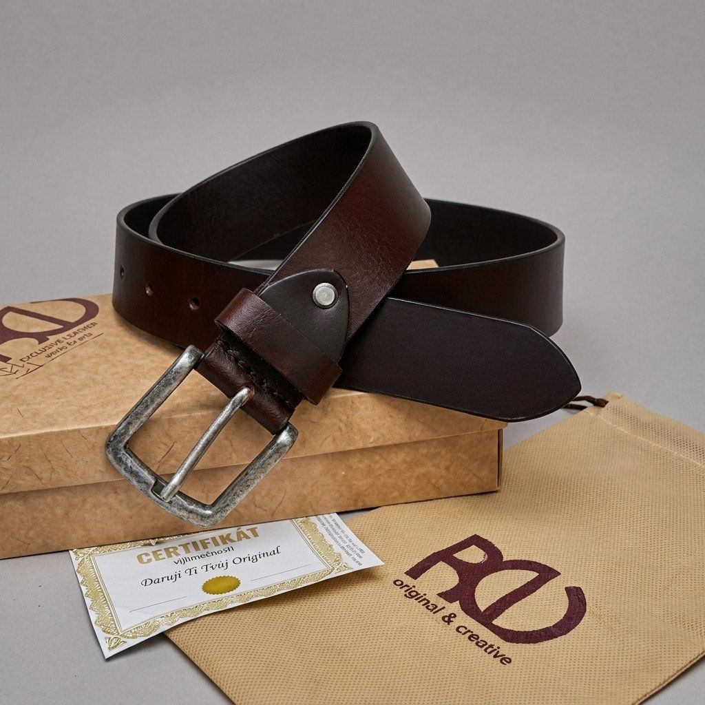 Luxusní kožený pásek s monogramem