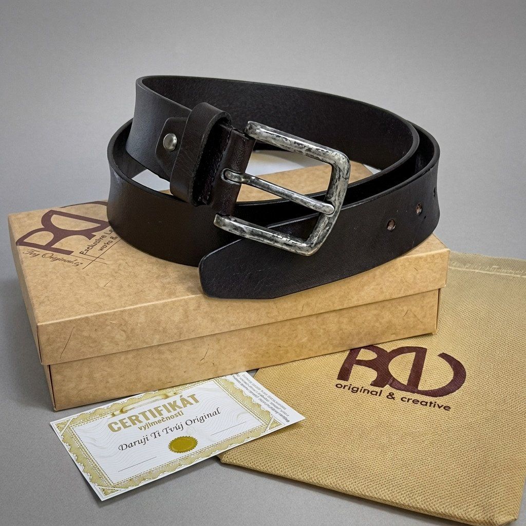 Luxusní kožený pásek s monogramem