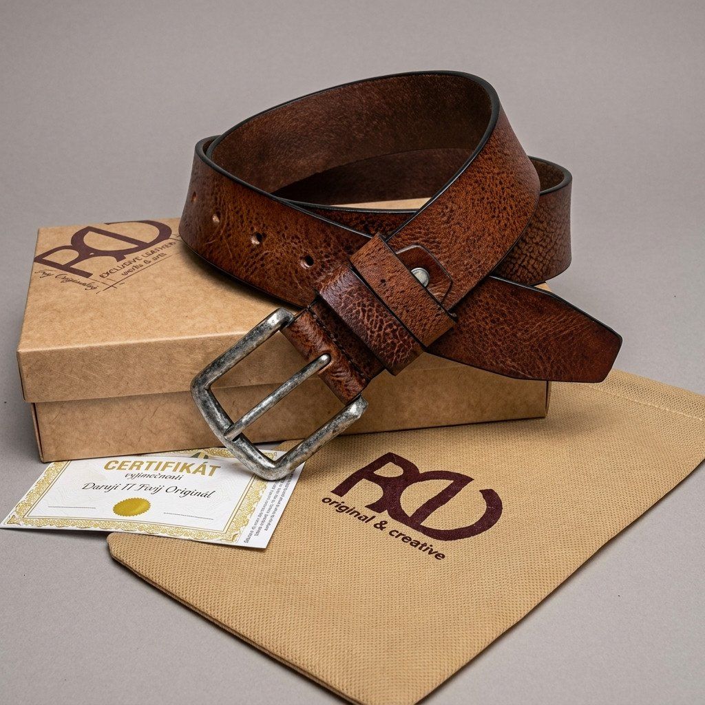 Luxusní kožený pásek s monogramem