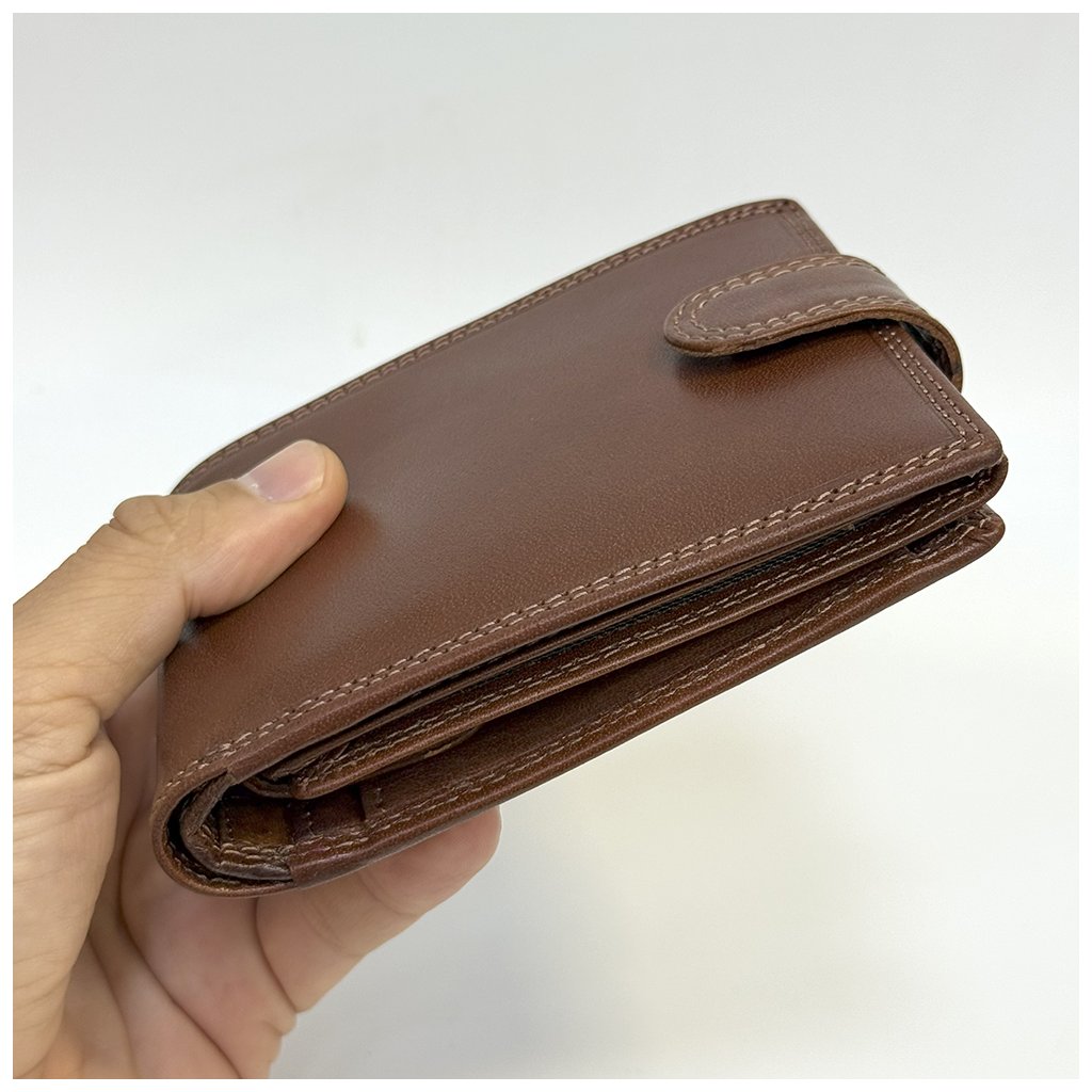 Pánská hnědá kožená peněženka Premium Leather – monogram, text nebo fotka