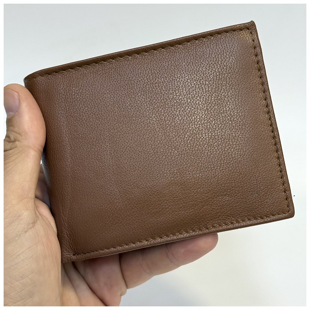 Pánská kožená peněženka BEORIGINAL Leather SOFT hnědá s RFID ochranou a monogramem | Měkčená pravá kůže