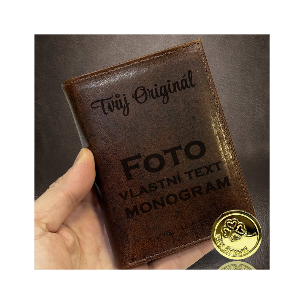 Luxusní kožená peněženka s vlastní fotkou