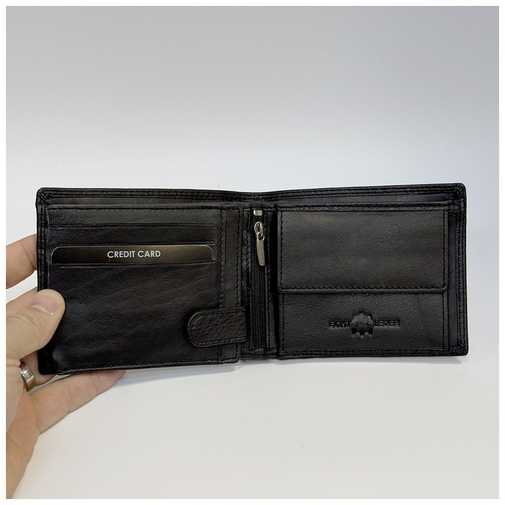 Kožená peněženka tenká s monogramem