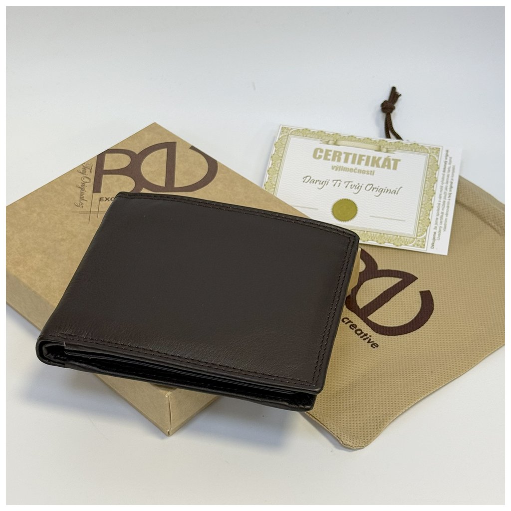 Luxusní kožená peněženka s monogramem a vlastním textem