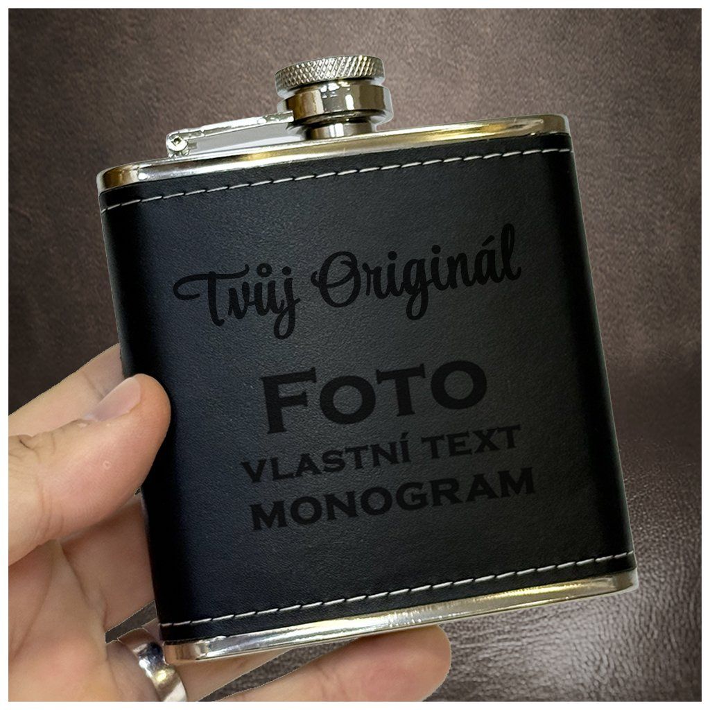 Kožená placatka s vlastním textem