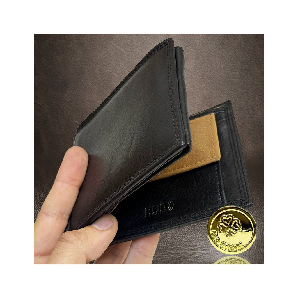 Luxusní kombinace peněženky černé a hnědé, navíc monogram