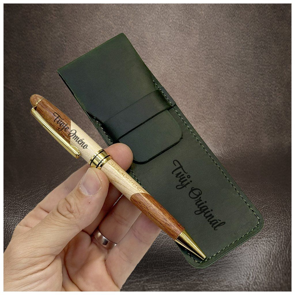Luxusní kožené pouzdro na pero s personalizací