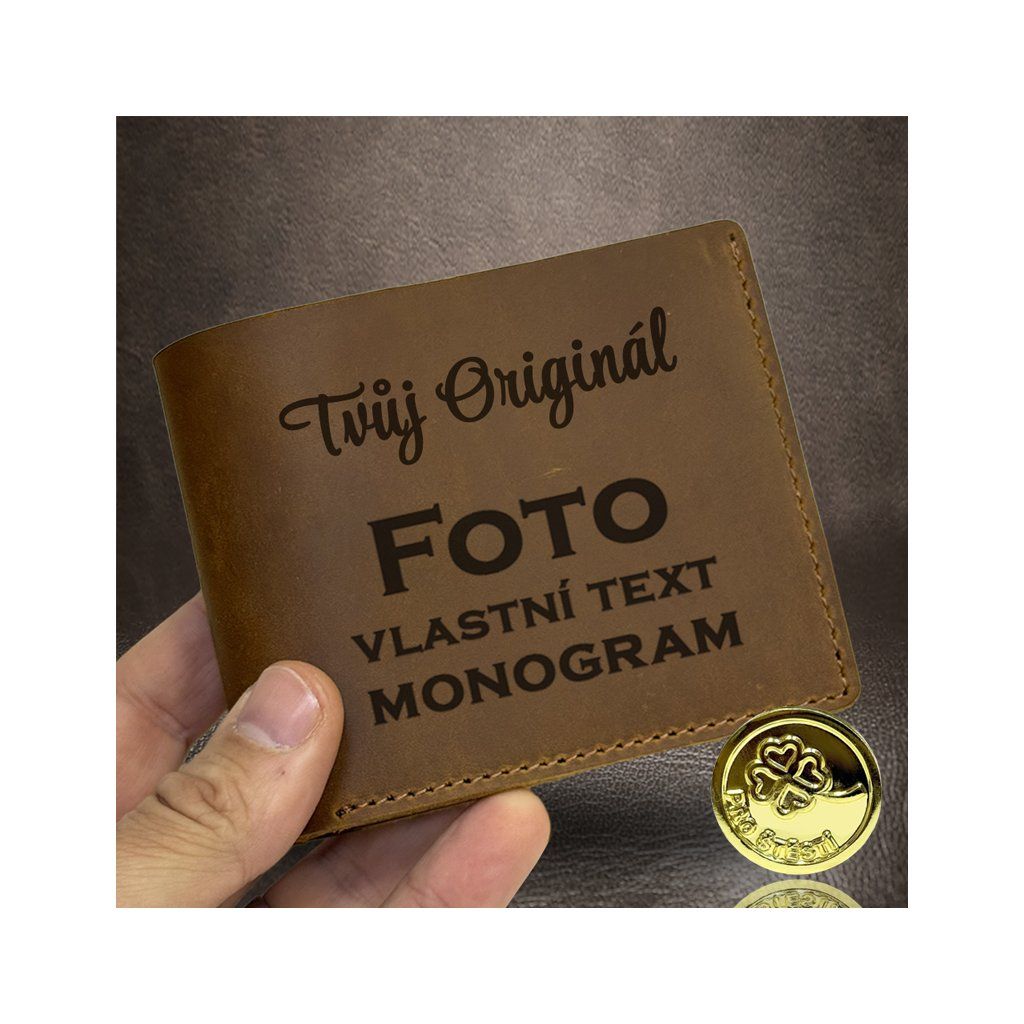 Luxusní kožená slim peněženka MAJESTIQ s vlastní personalizací