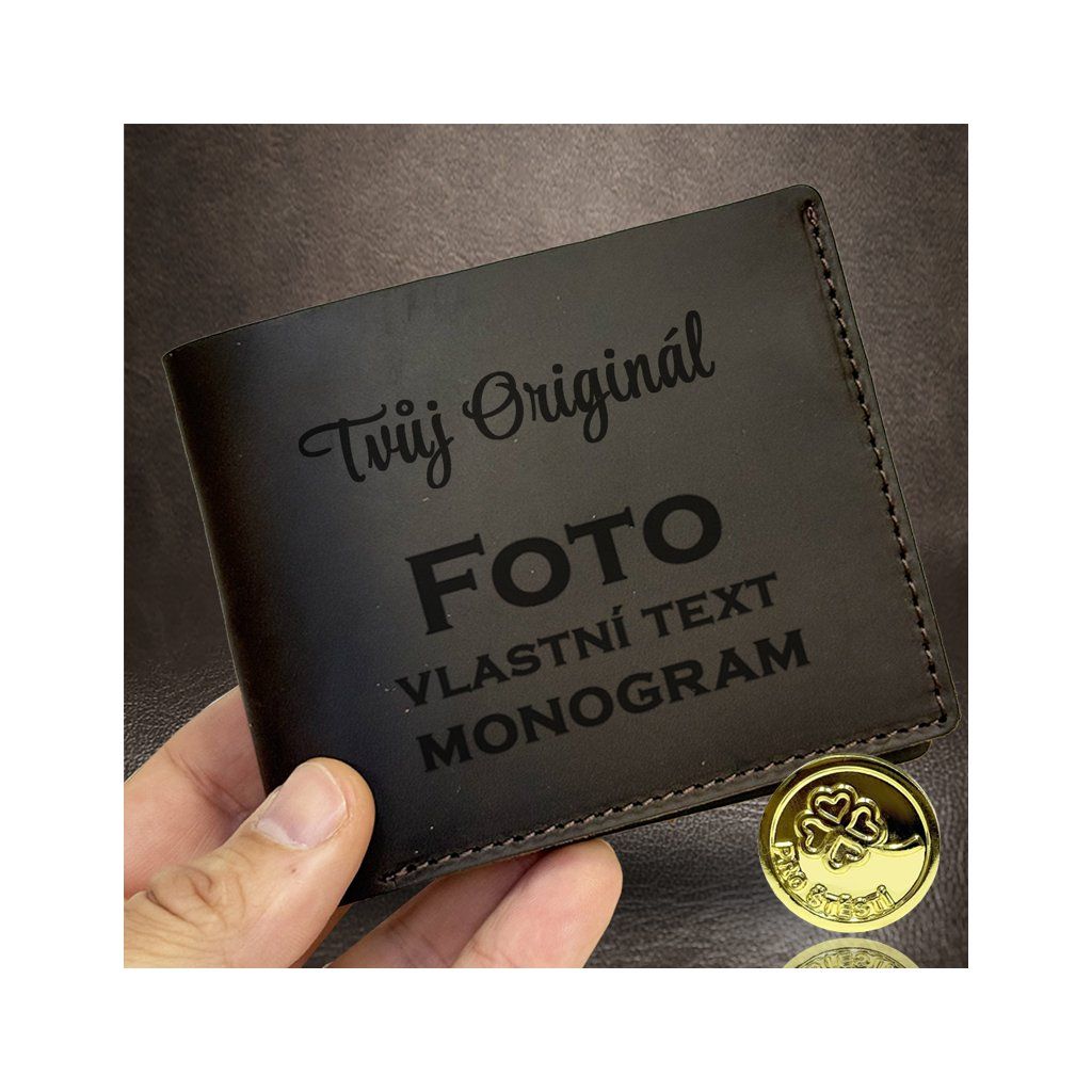 Luxusní kožená slim peněženka MAJESTIQ s vlastní personalizací