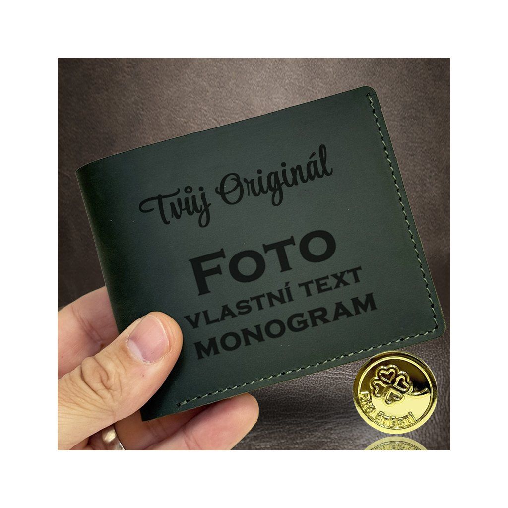 Luxusní kožená slim peněženka MAJESTIQ s vlastní personalizací