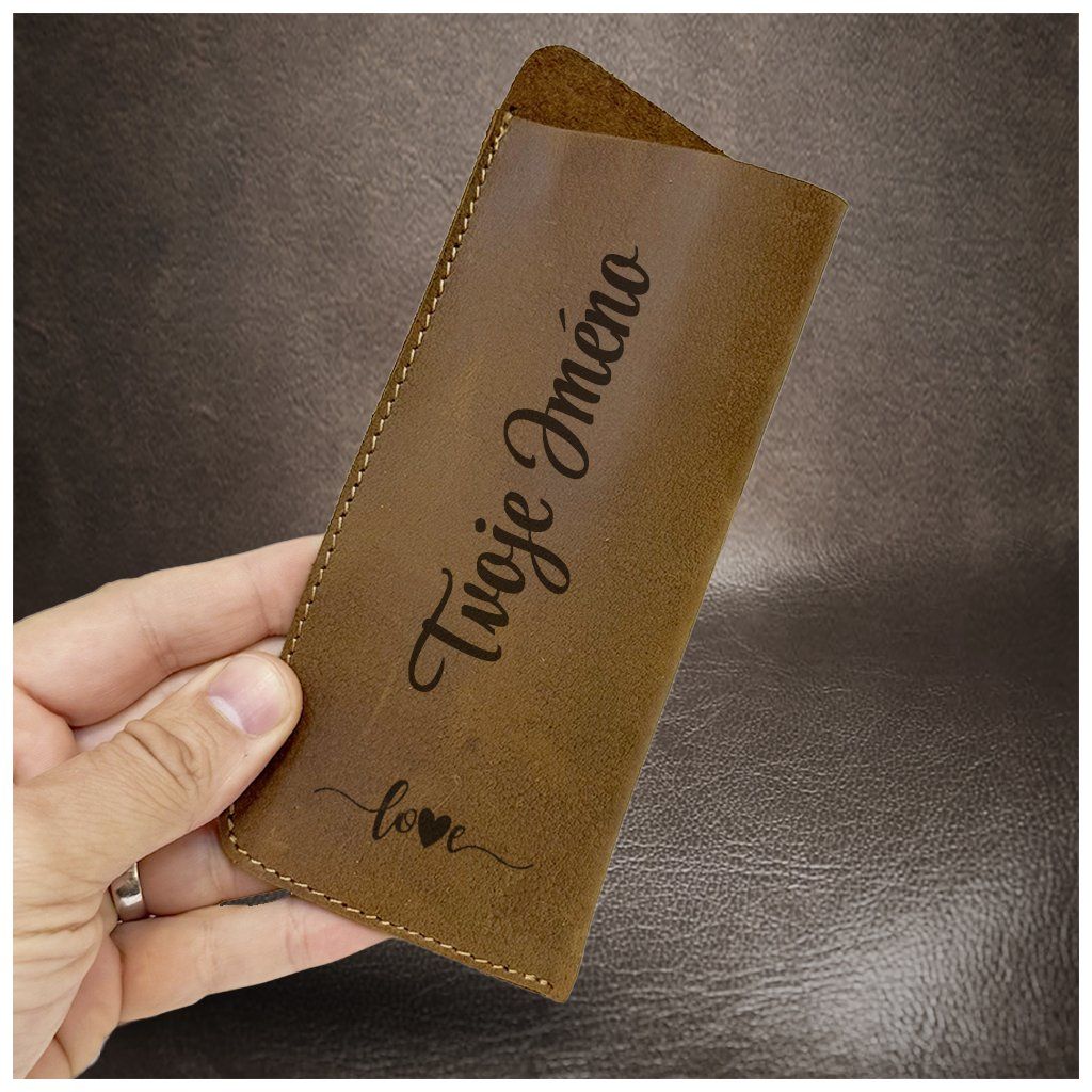 Luxusní kožené pouzdro na brýle s vlastní personalizací