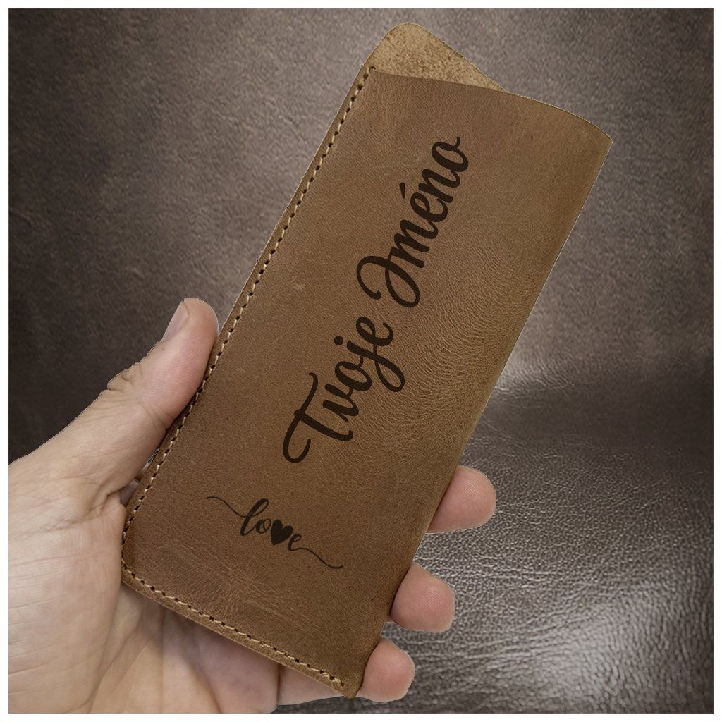 Luxusní kožené pouzdro na brýle s vlastní personalizací