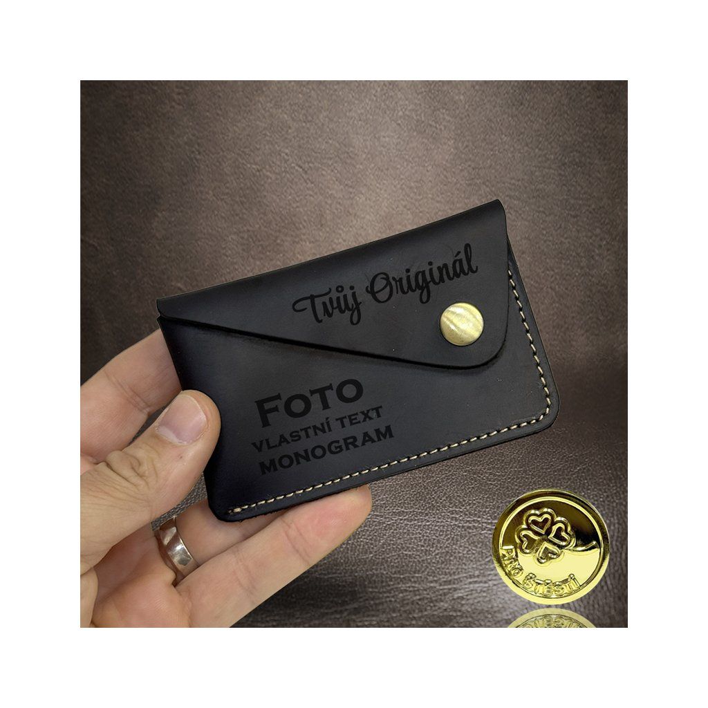 Luxusní mini peněženka z pravé kůže s personalizací