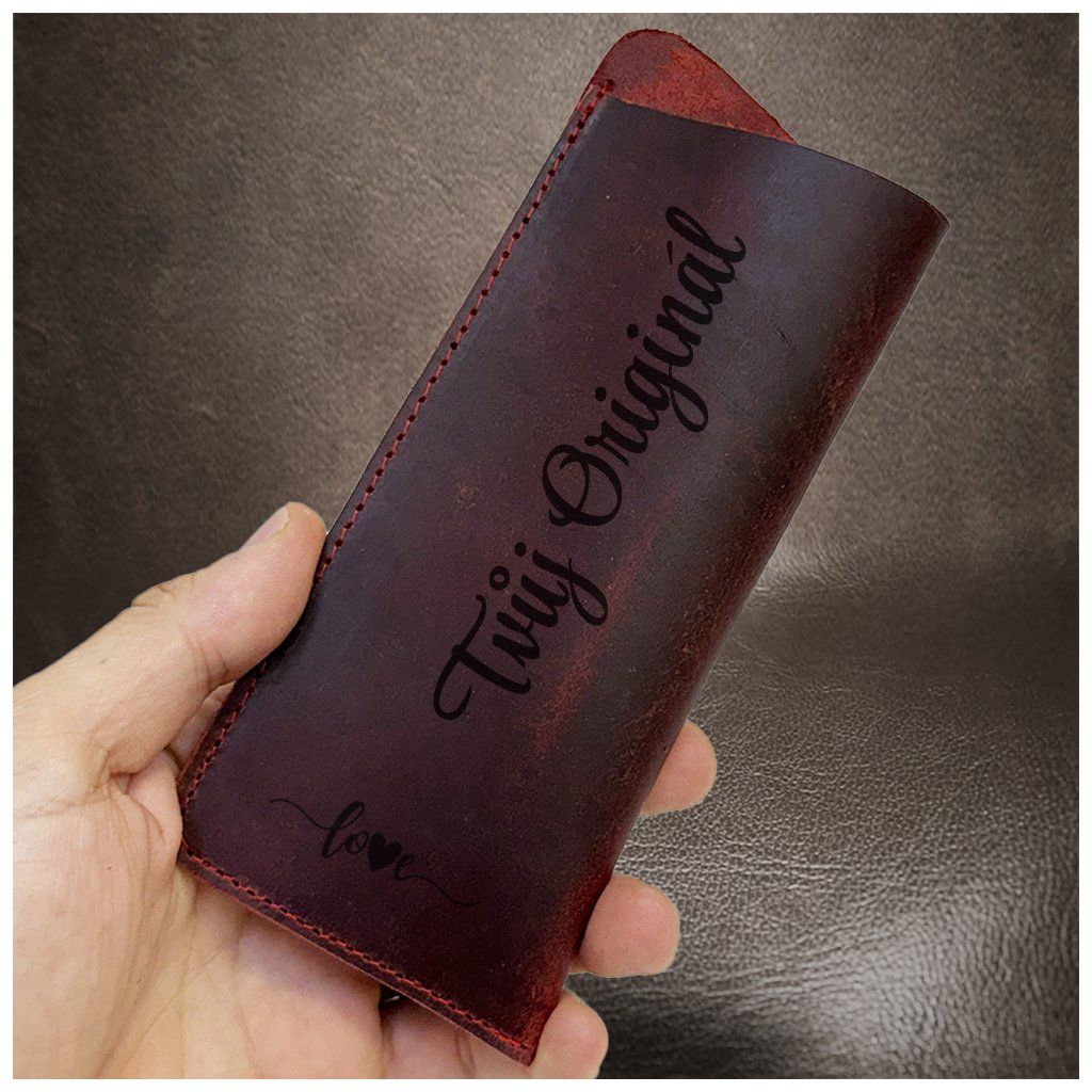 Kožené pouzdro s gravírováním vlastního motivu