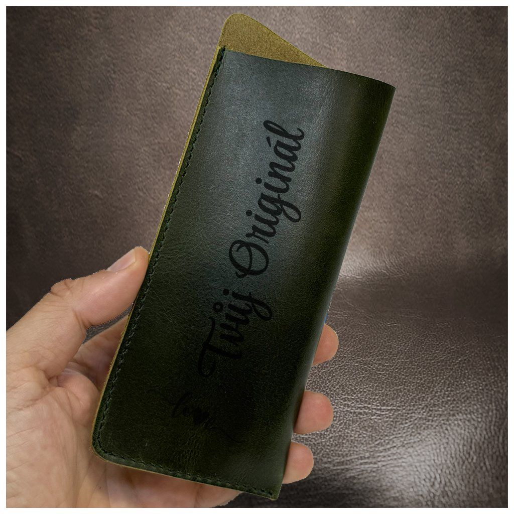 Kožené pouzdro s gravírováním vlastního motivu