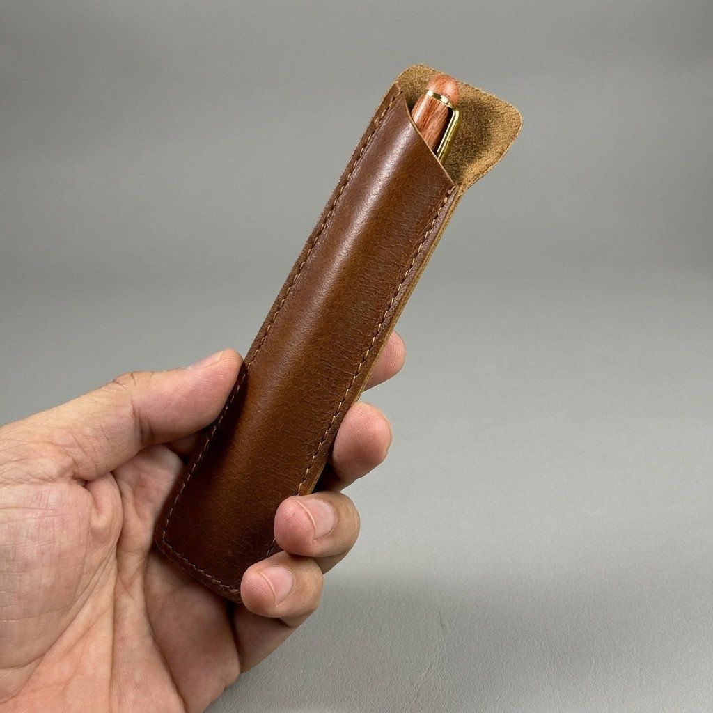 Luxusní kožené pouzdro na pero tužku s gravírováním