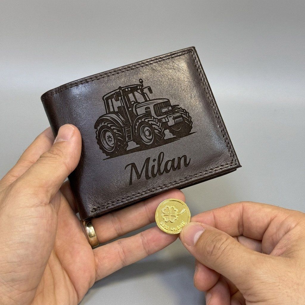Kožená peněženka s vlastním monogramem